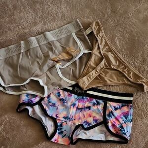 Victoria's Secret PINK Tie-Dye and Neutral Underwear Set